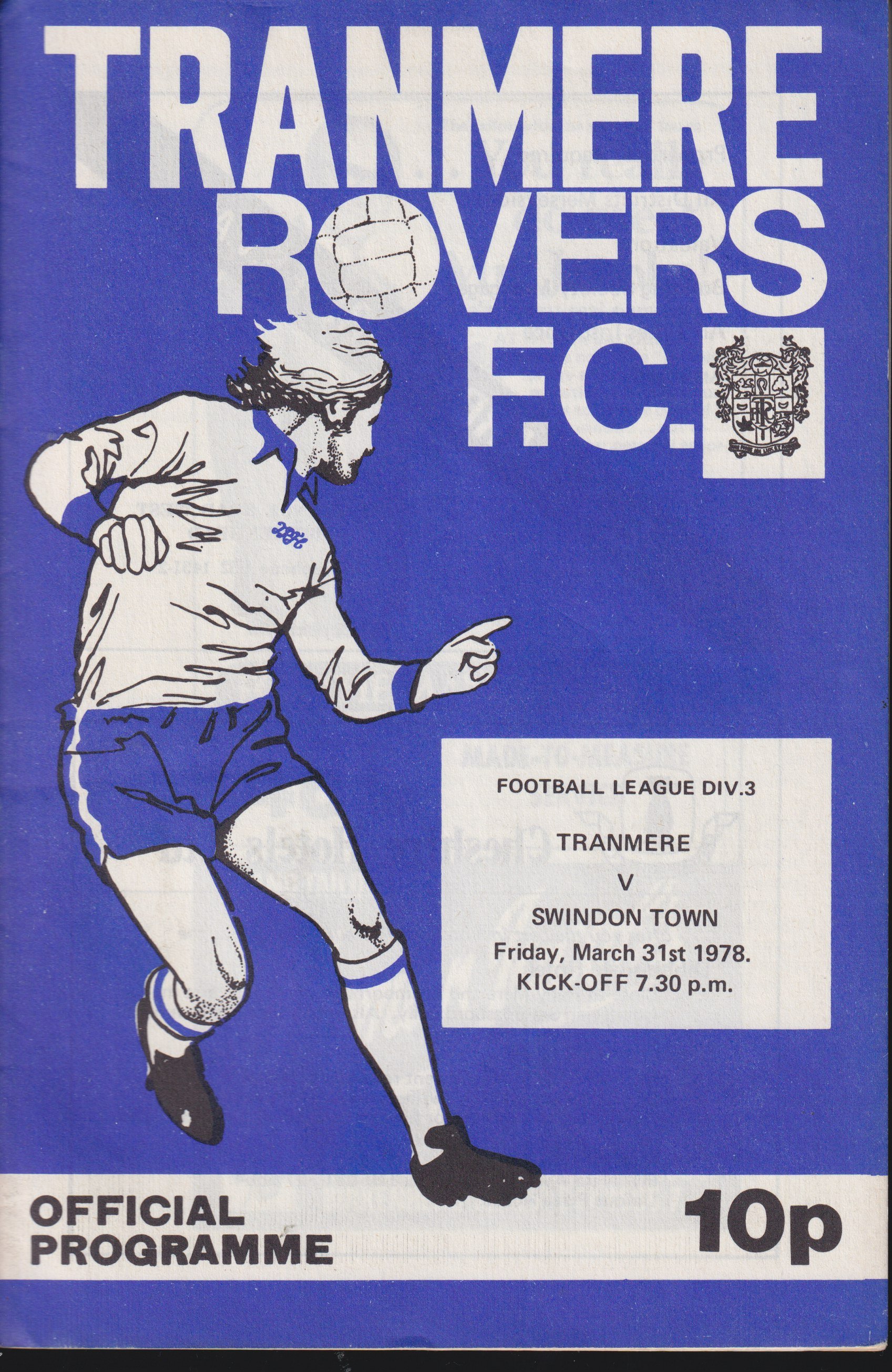 Tranmere Rovers v Swindon Town match programme